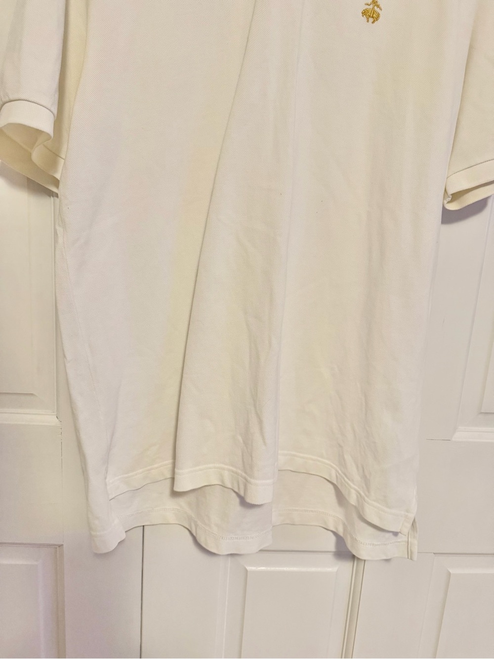 Brooks Brothers White Pique Polo Shirt Men's Large Classic Fit Short Sleeve - Picture 7 of 8
